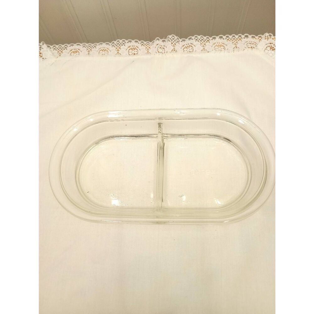 Pyrex, clear divided dish. # 8300- og, 2 cups , 470 ml, heat n serve - Picture 3 of 9